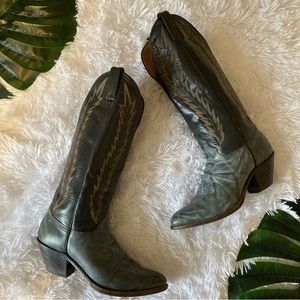 Abilene Boot Co. Women's Cowboy Boots 9000 Style, blue grey, fit narrow 9 or 8.5